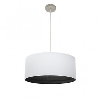 Distribuidor - Lâmpadas Diversas | Colgantes Moderno | COLGANTE TATIANA 1XE27 NIQUEL/BLANCO-MAD.NEGRA REGX50X50 CM Ref: 189195009